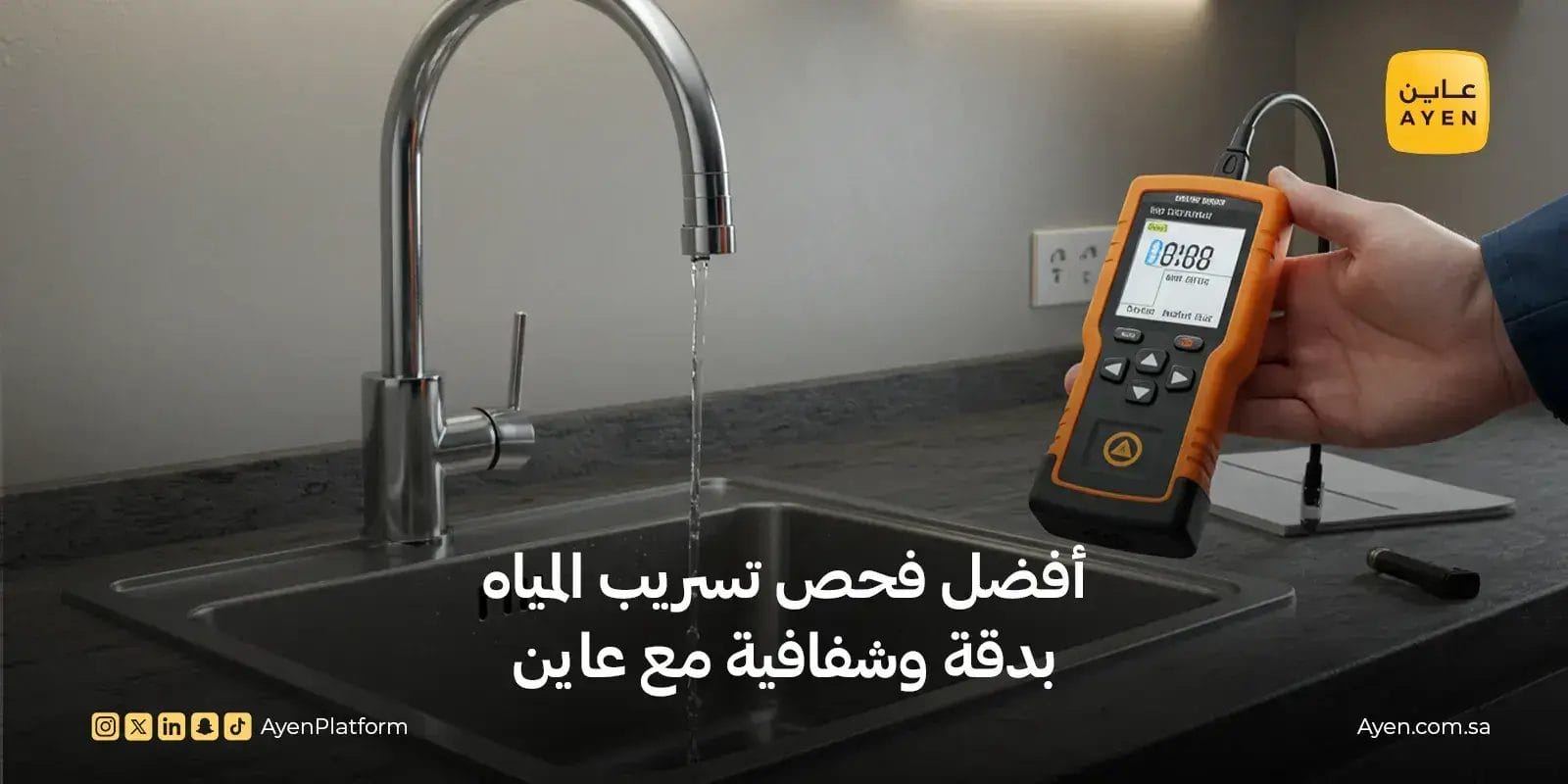 أفضل فحص تسريب المياه بدقة وشفافية مع عاين